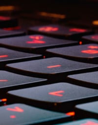 red-backlit keyboard keys